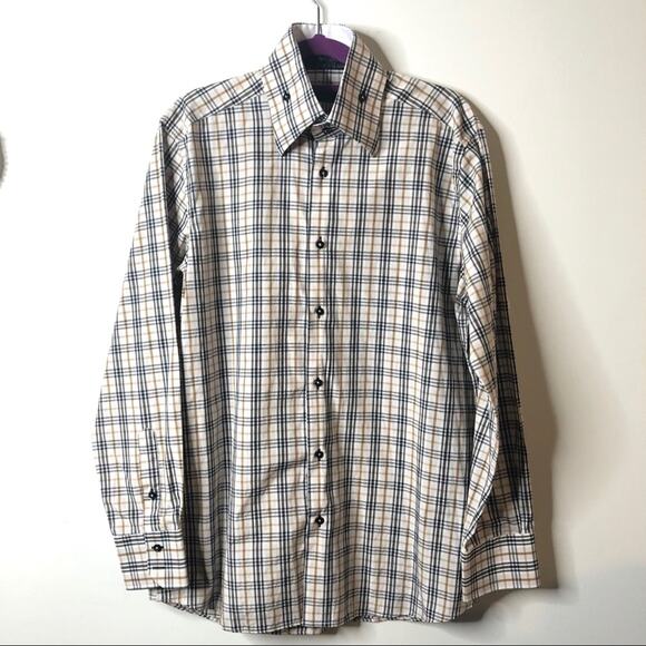 Domani Blue Label Plaid Dress Shirt size Medium - Picture 1 of 9
